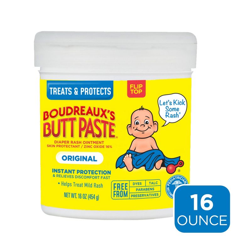 Boudreaux&#39;s Butt Paste Baby Diaper Rash Cream Original Strength - 16oz, 1 of 11