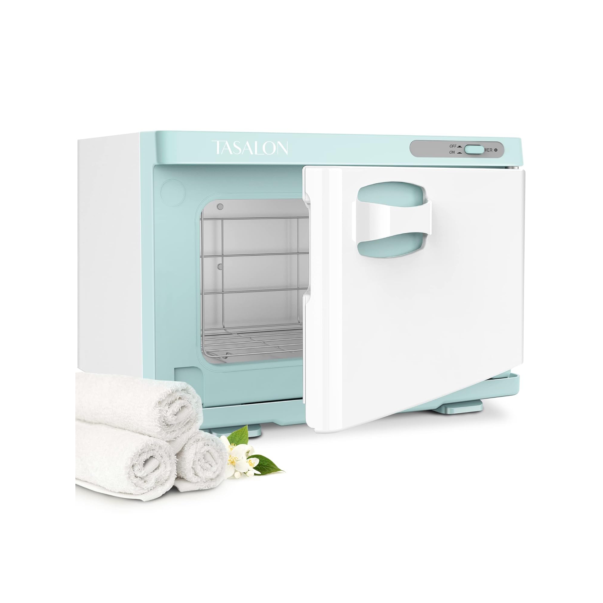 TASALON 8L Hot Towel Warmer Cabinet - Mint Green & White