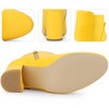 BLISSFUL STEP Round Toe Side Zip Block Heel Ankle Boots for Women - 3 of 4