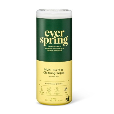 Lemon & Mint Multi-Surface Cleaning Wipes - 35ct - Everspring™