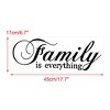 Unique Bargains Family Text Pattern Home Living Room Removable Wall Sticker Art Decals - image 2 of 4