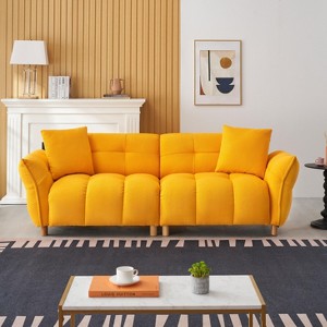 NicBex 93.7 Inch Teddy Sofa Couch 3-Seater Sofa with 2 Pillows for Living Room,Apartment,Bedroom - 1 of 4