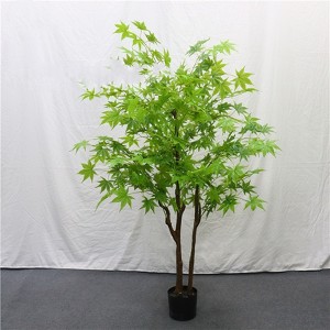 Artificial maple trees, fake green plants, trees in indoor home decoration potted plants, lifelike fake maple trees with leaves and trunks - 1 of 1
