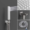 Hongtoo Stainless Steel Chrome Multifunction Ceiling Wall Mounted High Pressure Rain Waterfall Showerhead System with 100 Silicone Nozzles - 4 of 4