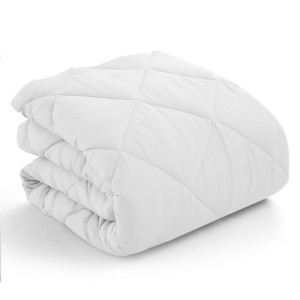 King Size Comforter Hypoallergenic Super Soft Breathable Quilted Diamond Stitch Bed Comforter - White - 1 of 4