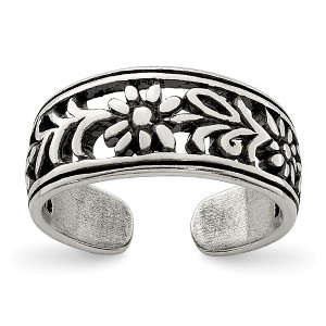 Black Bow Jewelry Framed Flower Toe Ring in Sterling Silver - 1 of 4
