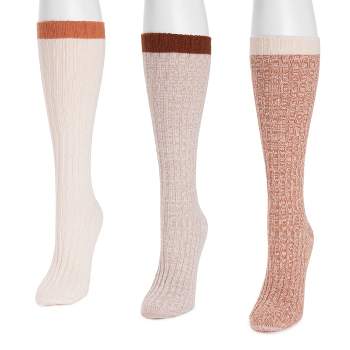 MUK LUKS Women's 3 Pair Pack Slouch Socks