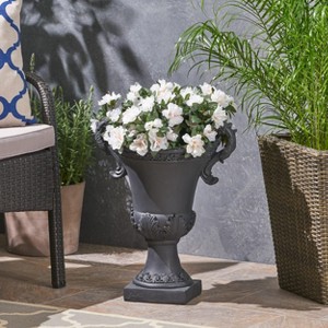 Okak Elegent Chalice Plant Pots with 2 Relief Handles, Flower Pots with Square Base, Succulent Pots for Flowers and Herbs - 1 of 4