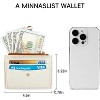 CLUCI Small Womens Wallet RFID Blocking Credit Card Holder with ID Window Leather Slim Card Wallets for Women Beige with Brown - 3 of 3