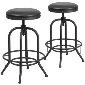 Flash Furniture Rachel 2 Pack 30'' Barstool with Swivel Lift Black LeatherSoft Seat - 1 of 2
