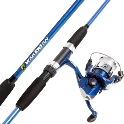 (Blue) Kids Fishing Rod And Reel Combo EVA Handle Kids Fishing Rod Reel