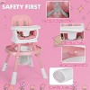 Kinder King 15 in 1 Baby High Chair, Coverts to Rotatable Activity Play Center/Infant Dining Booster Seat, Detachable Toys, Removable Tray - 4 of 4