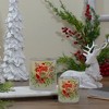 Northlight 8" Hand Painted Christmas Cardinal and Pine Flameless Glass Christmas Candle Holder - 2 of 4