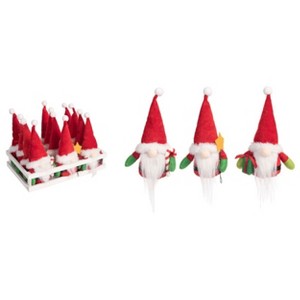 Transpac Polyester 11.8 in. Multicolor Christmas Plush Santa Ornaments Set of 12 In Crate - 1 of 2