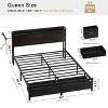WOWLIVE Full Bed Frame with 2 Bedside Drawers & 2 Underbed Drawers, Storage Bed with Outlet & Open Shelf - 2 of 4