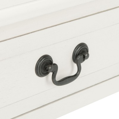 Whitney Distressed White Solid Wood 1-Drawer Accent Table