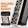Home Intuition Victorian Floor Vent Cover 4X10 Inch Floor Register with Mesh Cover Trap Heat and Air Walkable Metal Floor Vent for HVAC Duct, White - 2 of 4