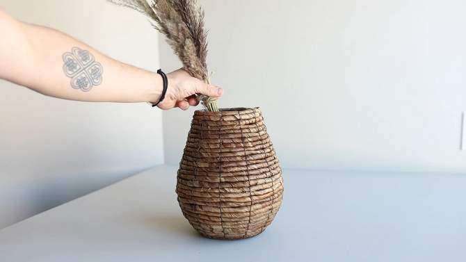 Natural Woven Vase Banana Leaf & Metal - Foreside Home & Garden, 2 of 7, play video