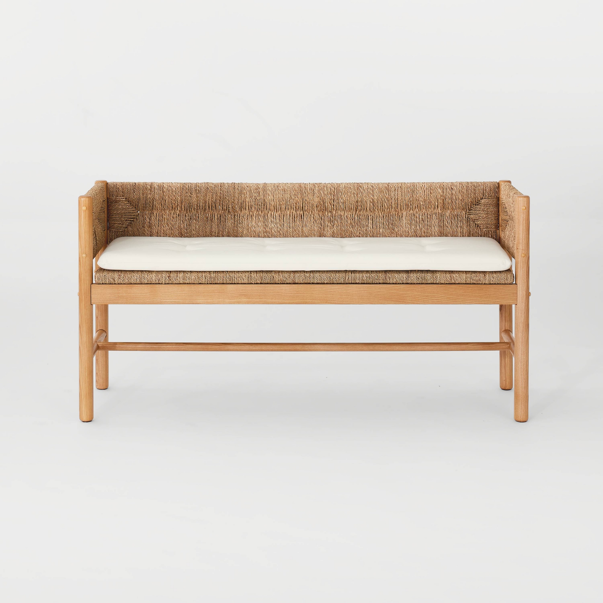 Elden Wood Bench with Loose Cushion Seat Multicolor Naturals - Threshold™ designed with Studio McGee Fully Assembled