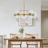BAOURE 26in Modern Gold 5 Light Sputnik Chandelier with Clear Glass Shades, Mid-Century Hanging Pendant Light for Dining Room - 4 of 4