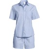 Lands' End Women's Poplin 2 Piece Pajama Set - Short Sleeve Shirt and Shorts - 3 of 4