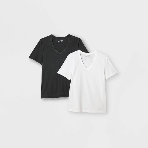 Women's Short Sleeve V-Neck 2pk Bundle T-Shirt - Universal Thread™ - image 1 of 3