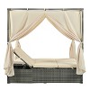 Erin PE Rattan Patio Daybed with Curtains, Metal Frame Outdoor Furniture with Adjustable Seat, Tanning Near Me - Maison Boucle - 2 of 4
