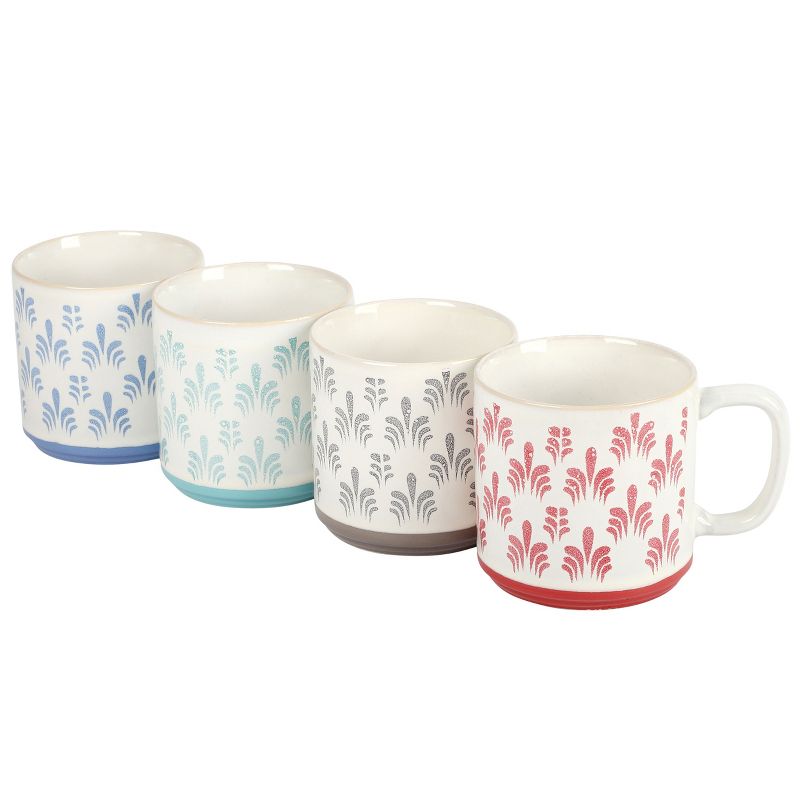 Gibson Home Morning Mist 4 Piece 18 Ounce Stoneware Mug Set in Assorted Colors, 2 of 8