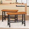 Set of 2 Pomeroy 24" Counter Height Barstools Wood/Walnut - Christopher Knight Home: Rectangle, Backless, Fixed Height - 2 of 4