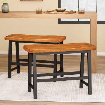 Set of 2 Pomeroy 24" Counter Height Barstools Wood/Walnut - Christopher Knight Home