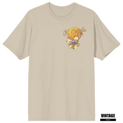 Garfield Cowboy Garfield Riding Odie Adult Pelican Crew Neck Short Sleeve T-shirt