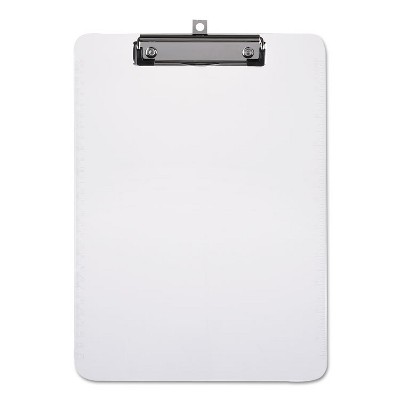 UNIVERSAL Plastic Clipboard with Low Profile Clip 1/2" Capacity Holds 8 1/2 x 11 Clear 40310