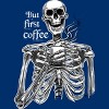 Men's Design By Humans Halloween skeleton drinking coffee. But first coffee By melazergDesign Tank Top - 2 of 2