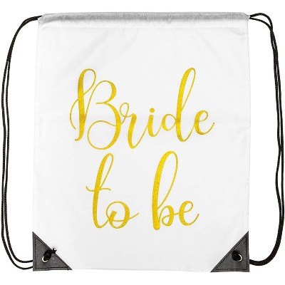 12-Pack Bridesmaid Drawstring Bags for Bride to Be, Bridesmaids, Bridal Shower Gift Bags & Wedding Party Favors, 16.6 x 14 inches