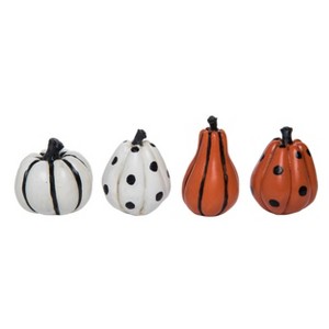 Transpac Resin Mini Patterned Pumpkin Figurine Set of 4 Halloween Home Decorations - 1 of 1