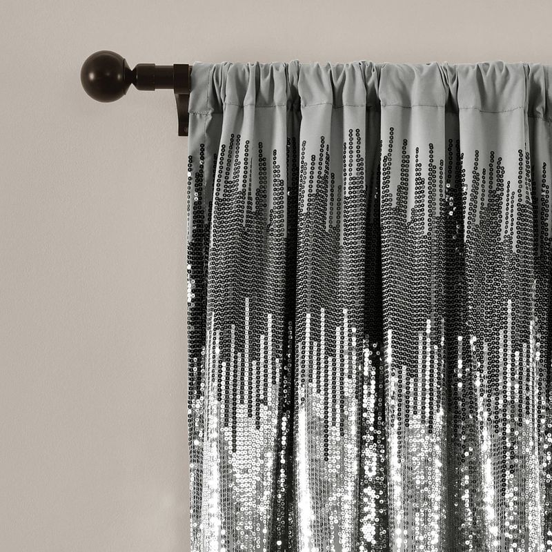Set of 2 (84"x42") Shimmer Sequins Light Filtering Window Curtain Panels - Lush Décor, 3 of 8