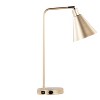LumiSource Pix 19" Contemporary Task Lamp Champagne Gold and White Metal with Built-In USB Port - 3 of 4
