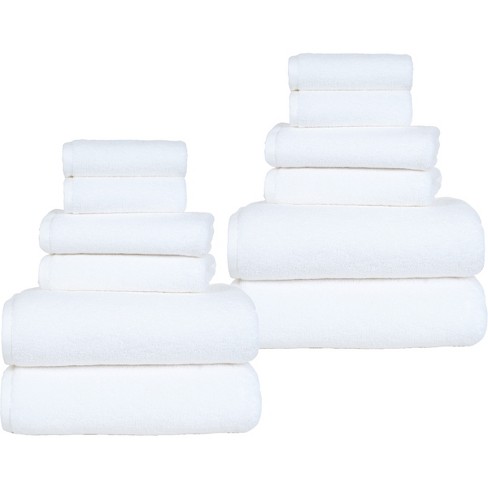 100 Percent Cotton Towel Set, Zero Twist, Soft and Absorbent 6 Piece Set  With 2 Bath Towels, 2 Hand Towels and 2 Washcloths (White) By Lavish Home