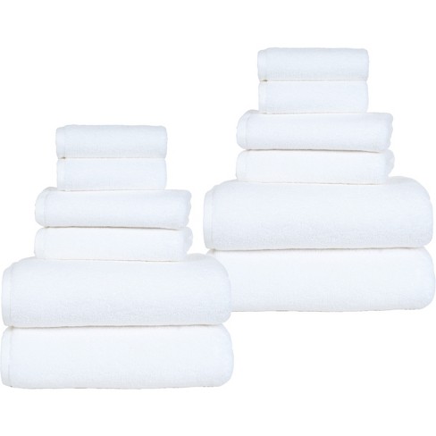 Lavish Home 12pc Cotton Bath Towel Set, White : Target