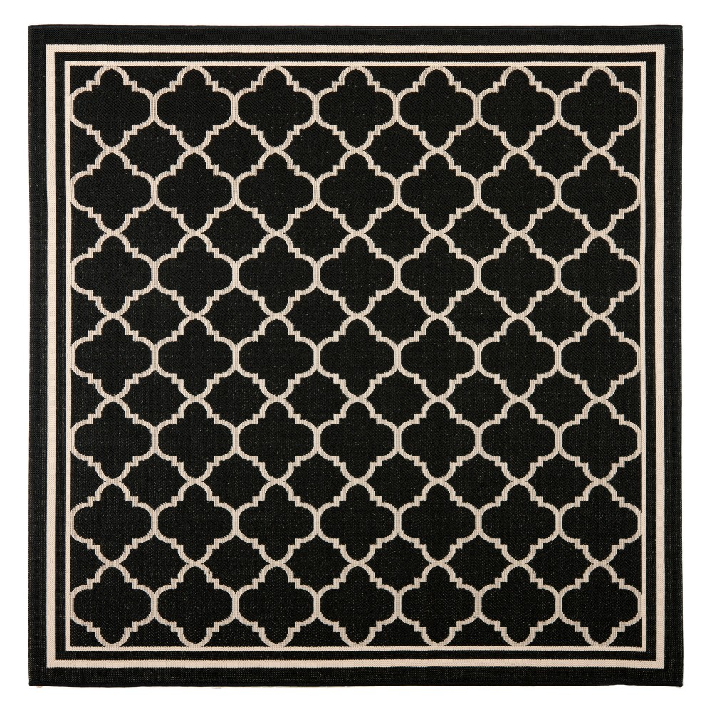 4' x 4' Square Renee Outer Patio Rug Black/Beige - Safavieh