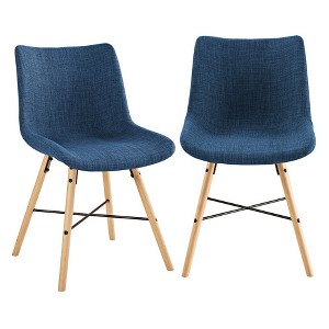 Upholstered Linen Side Chair, Set of 2 Blue - Saracina Home