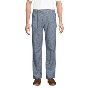 Lands' End Men's Linen Cotton Pleated Relaxed Pants - 1 of 4