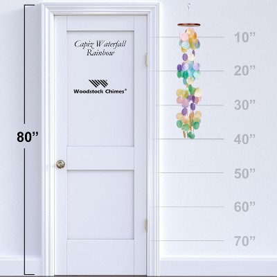 Rainbow Capiz Shell Waterfall Wind Chime for Outdoor Decor
