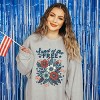 Simply Sage Market Distressed Land Of The Free Flowers Sweatshirt - 2 of 4