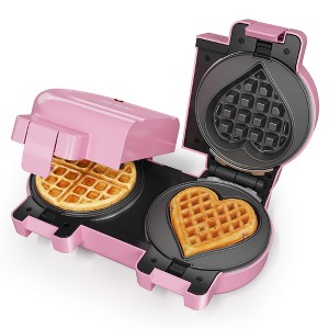 Heynemo 3 in 1 Sandwich Maker, Electric Waffle Maker with Removable Non-stick Plates, 850W Panini Press Grill with Glass Top, Cool Touch Handle, Blue - 1 of 4