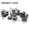 Outdoor 7-Piece PE Rattan Seating Set, Seating Set with Glass Coffee Table, Chairs with Steel Frame and Polyester Cushions-Coolbibila - 2 of 4