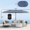 15ft Rectangle Patio Umbrella UPF30+ Extra Large Outdoor Umbrella with Fringe and Crank Handle - 3 of 4