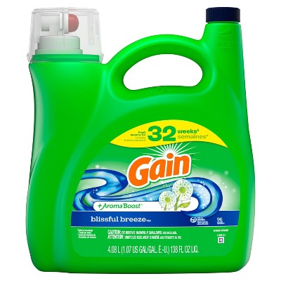 Gain + Aroma Boost Blissful Breeze Scent HE Compatible Liquid Laundry Detergent - 138 fl oz