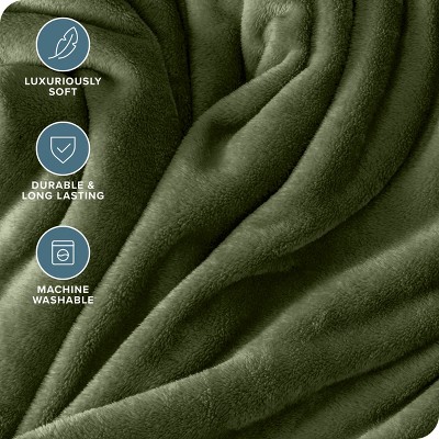 Cypress Green Microplush Fleece Throw Blanket