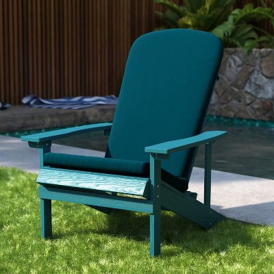 Teal High Back Water Resistant Adirondack Chair Cushions Set